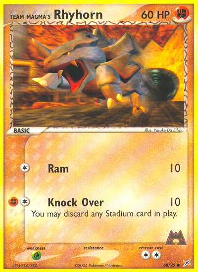 Team Magma's Rhyhorn 68/95 — Pokémon EX Team Magma vs Team Aqua