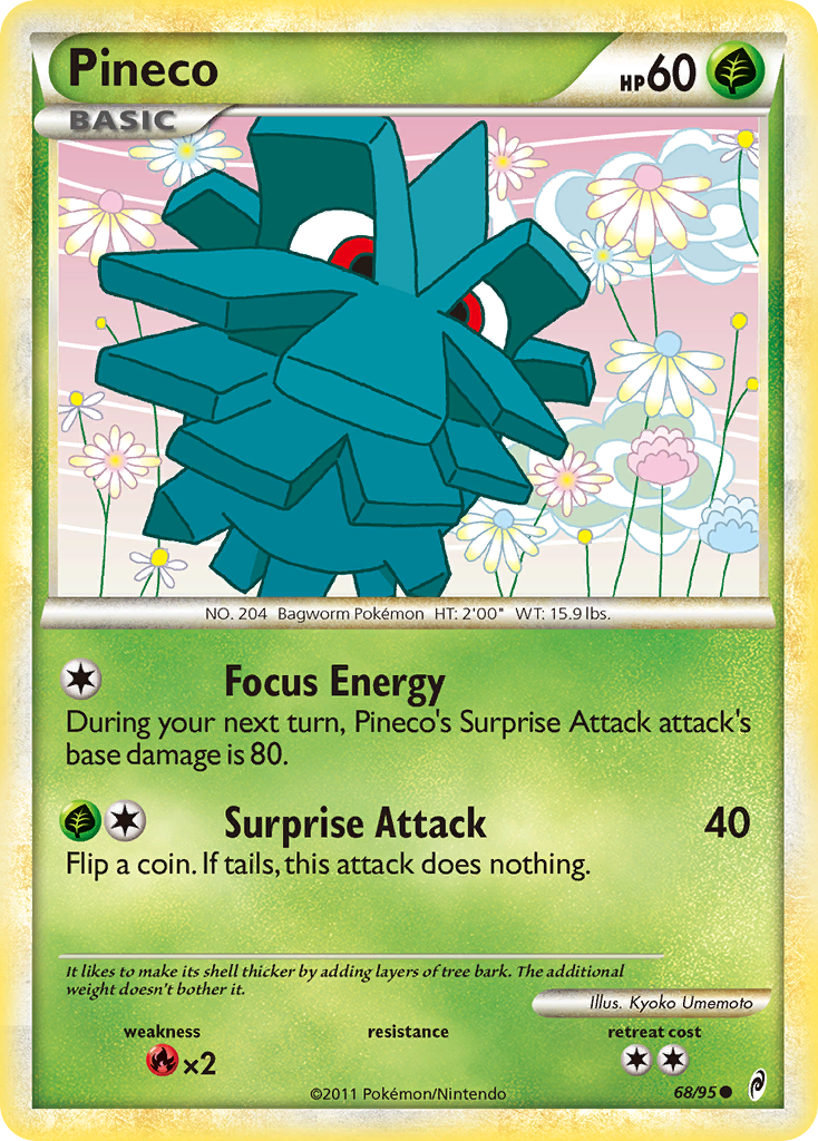 Pineco 68/95 Pokémon Call of Legends (2011) English card — catalogue reference