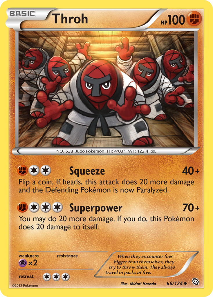 Throh 68/124 Pokémon Dragons Exalted (2012) English card — catalogue reference
