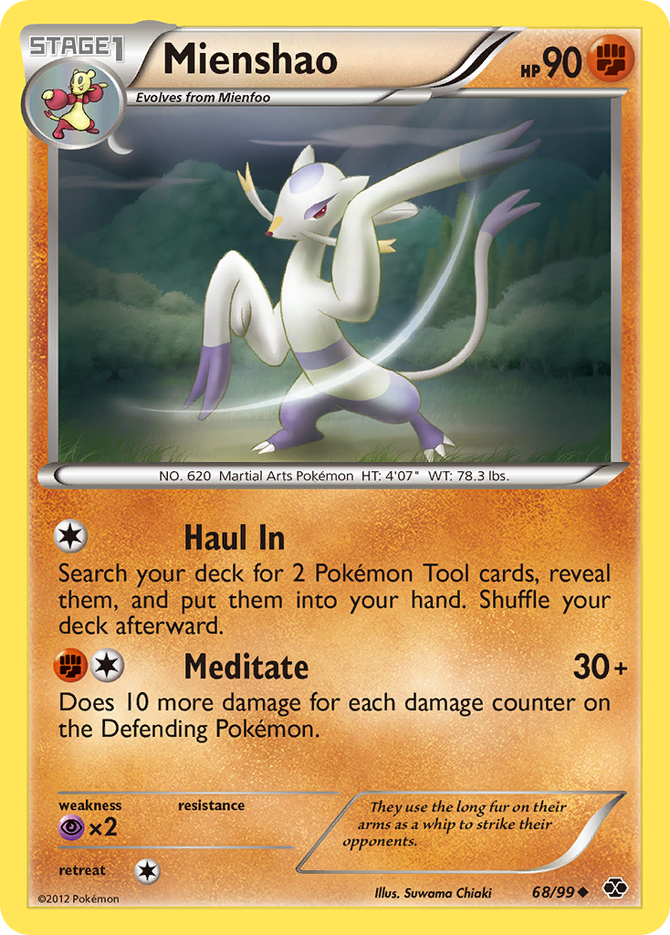 Mienshao 68/99 Pokémon Next Destinies (2012) English card — catalogue reference