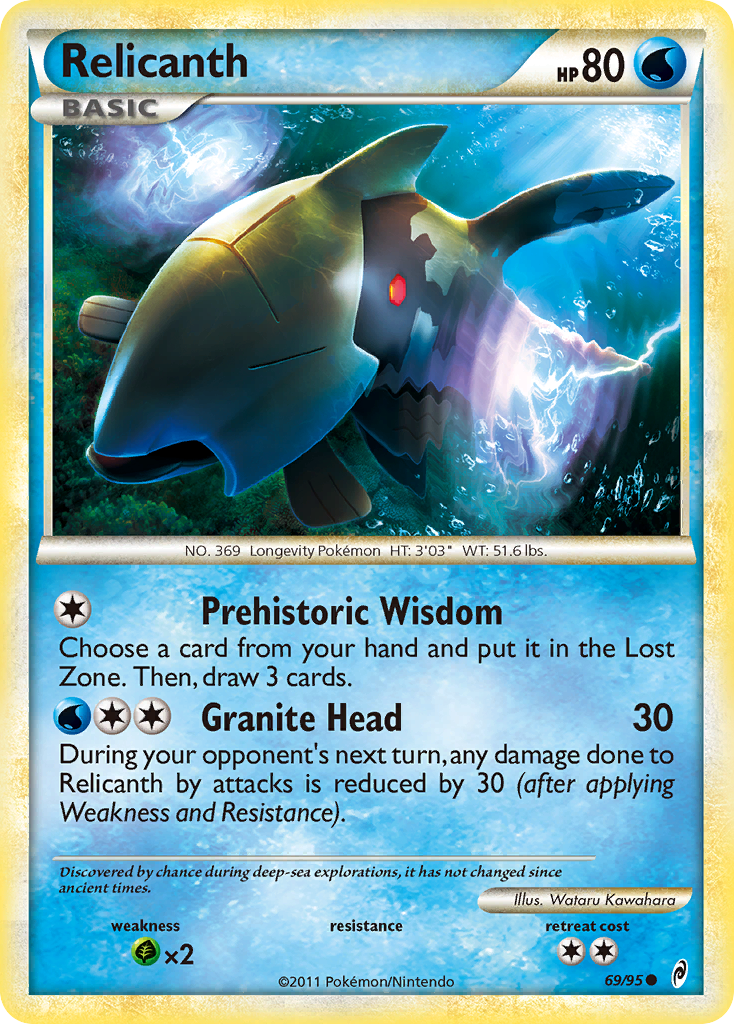 Relicanth 69/95 Pokémon Call of Legends (2011) English card — catalogue reference