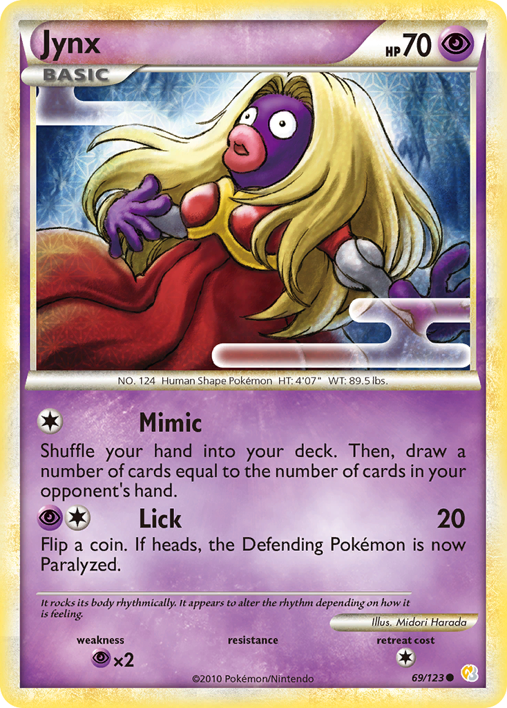 Jynx 69/123 Pokémon HeartGold & SoulSilver (2010) English card — catalogue reference