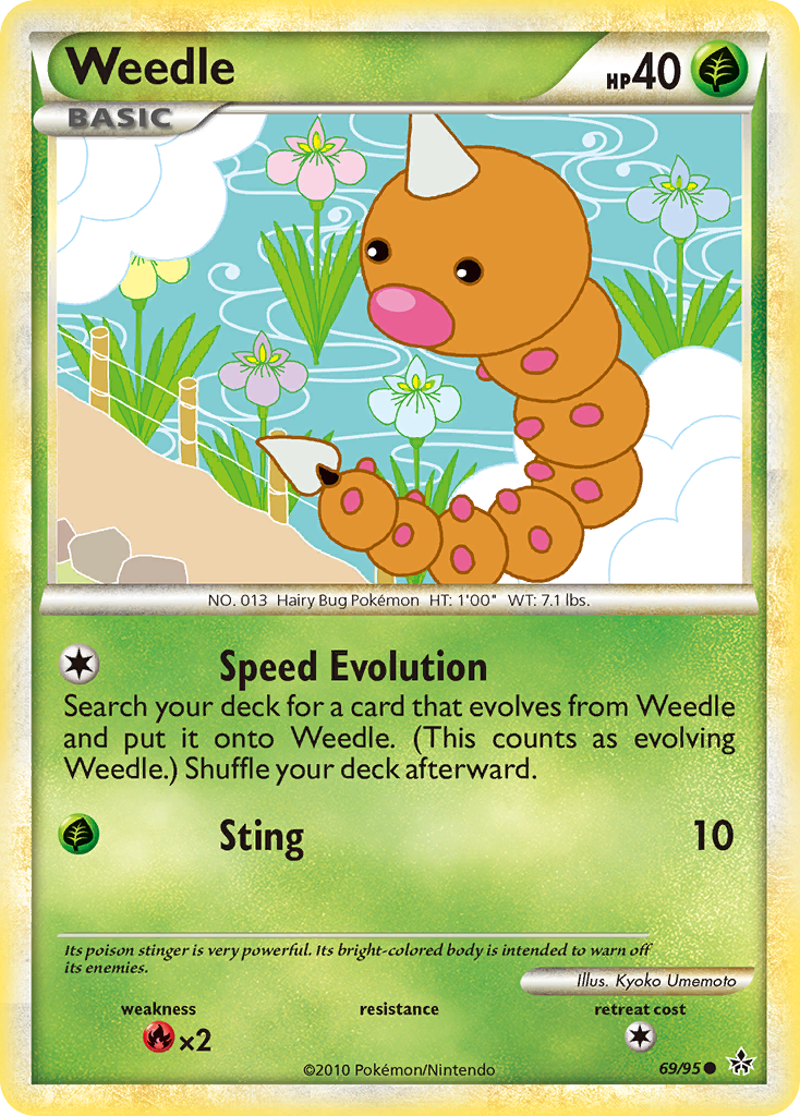 Weedle 69/95 Pokémon Unleashed (2010) English card — catalogue reference