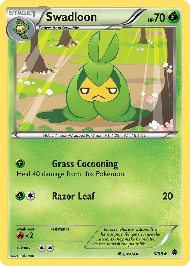 Swadloon 6/98 Pokémon Emerging Powers (2011) English card — catalogue reference