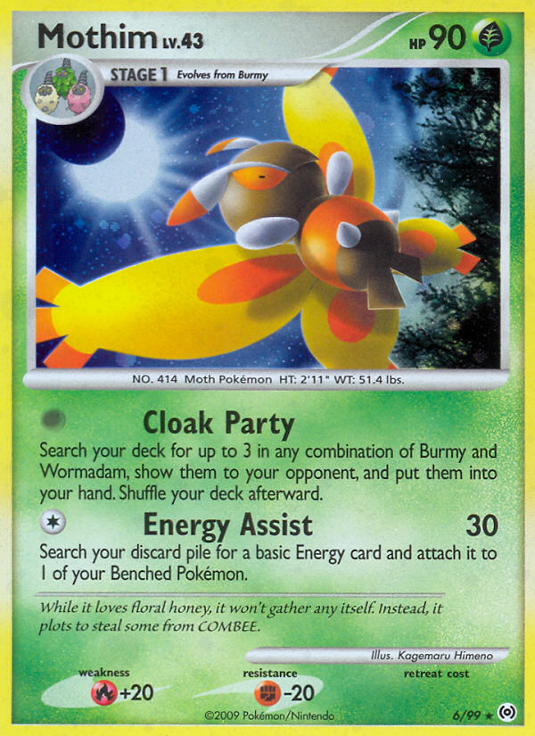 Mothim 6/99 Pokémon Arceus (2009) English card — catalogue reference