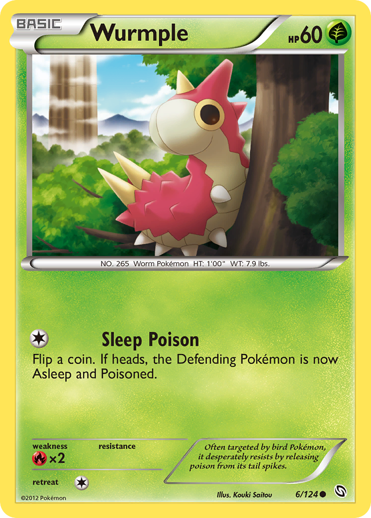 Wurmple 6/124 Pokémon Dragons Exalted (2012) English card — catalogue reference