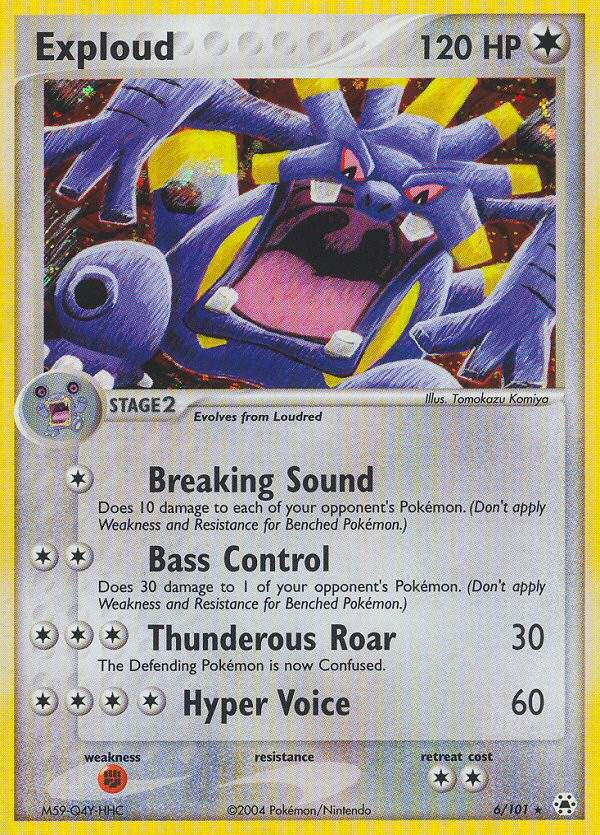 Exploud 6/101 Pokémon EX Hidden Legends 2004 Holo Rare card