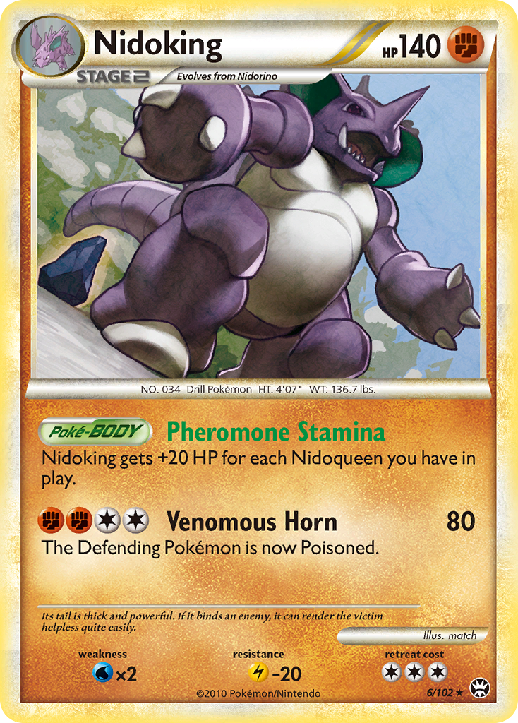 Nidoking 6/102 Pokémon Triumphant (2010) English card — catalogue reference