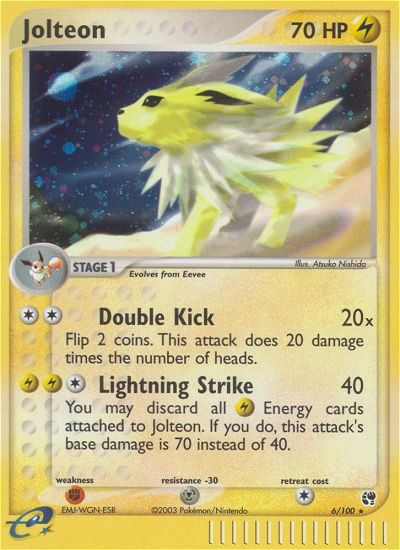 Jolteon 6/100 — Pokémon EX Sandstorm