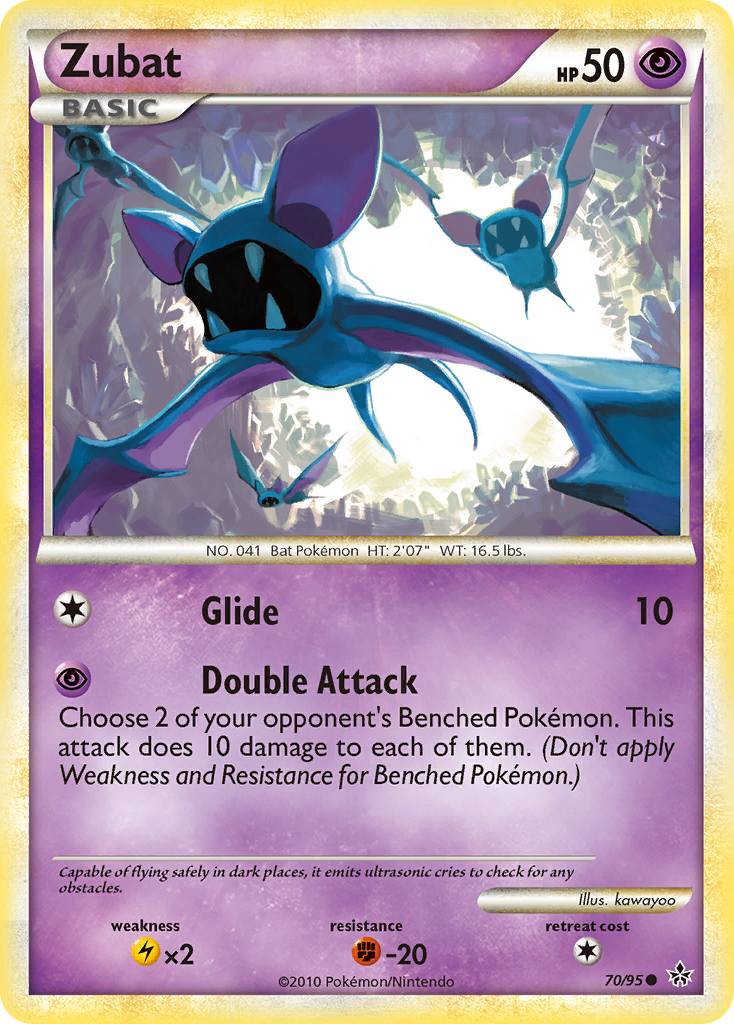 Zubat 70/95 Pokémon Unleashed (2010) English card — catalogue reference