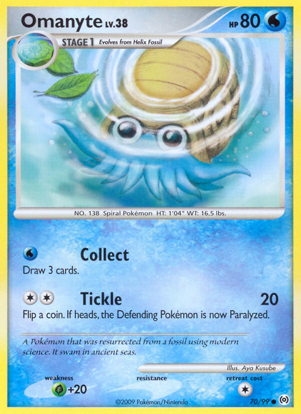 Omanyte 70/99 Pokémon Arceus (2009) English card — catalogue reference