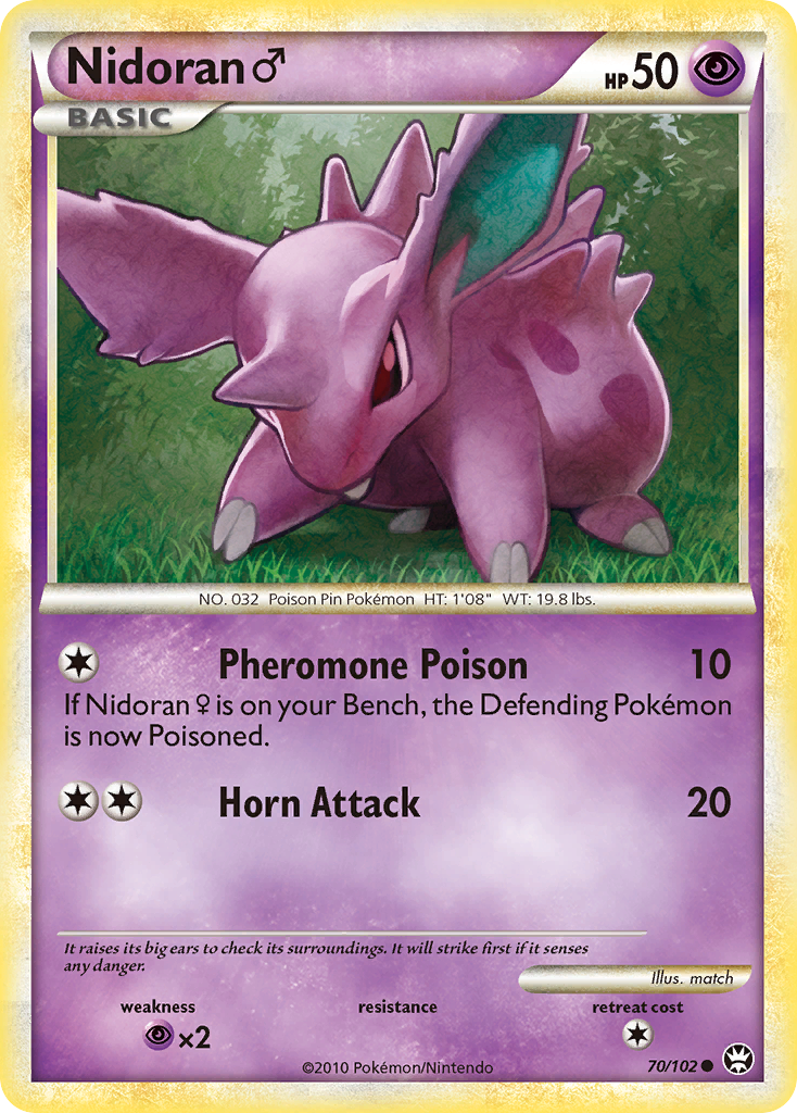 Nidoran ♂ 70/102 Pokémon Triumphant (2010) English card — catalogue reference