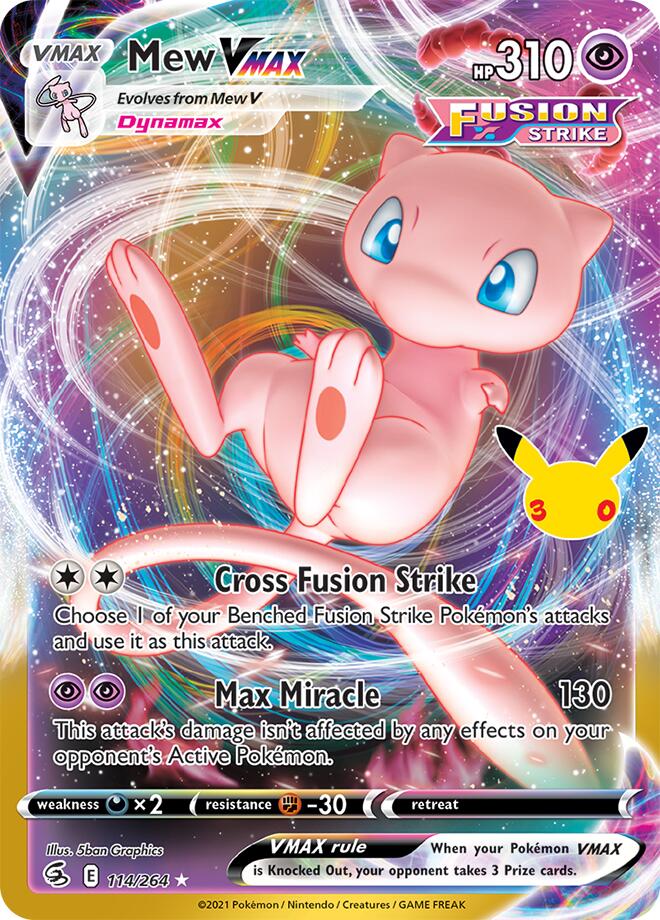 Mew VMAX 114/264 — Pokémon 30th Celebration Classic Collection catalogue reference