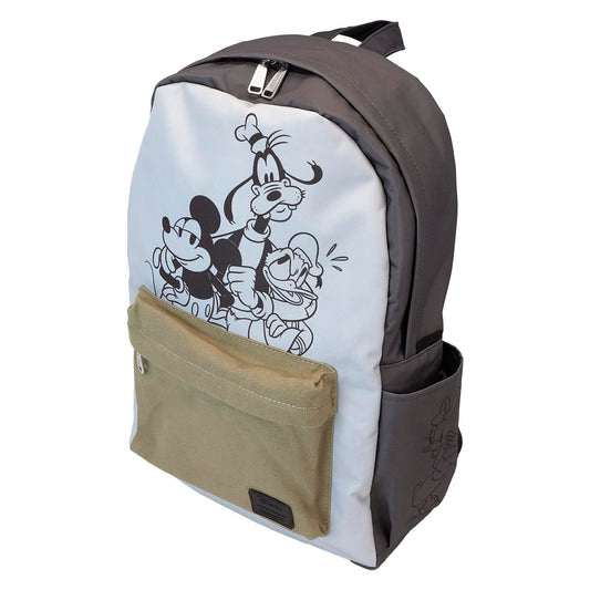 Backpack with cartoon characters on a white background