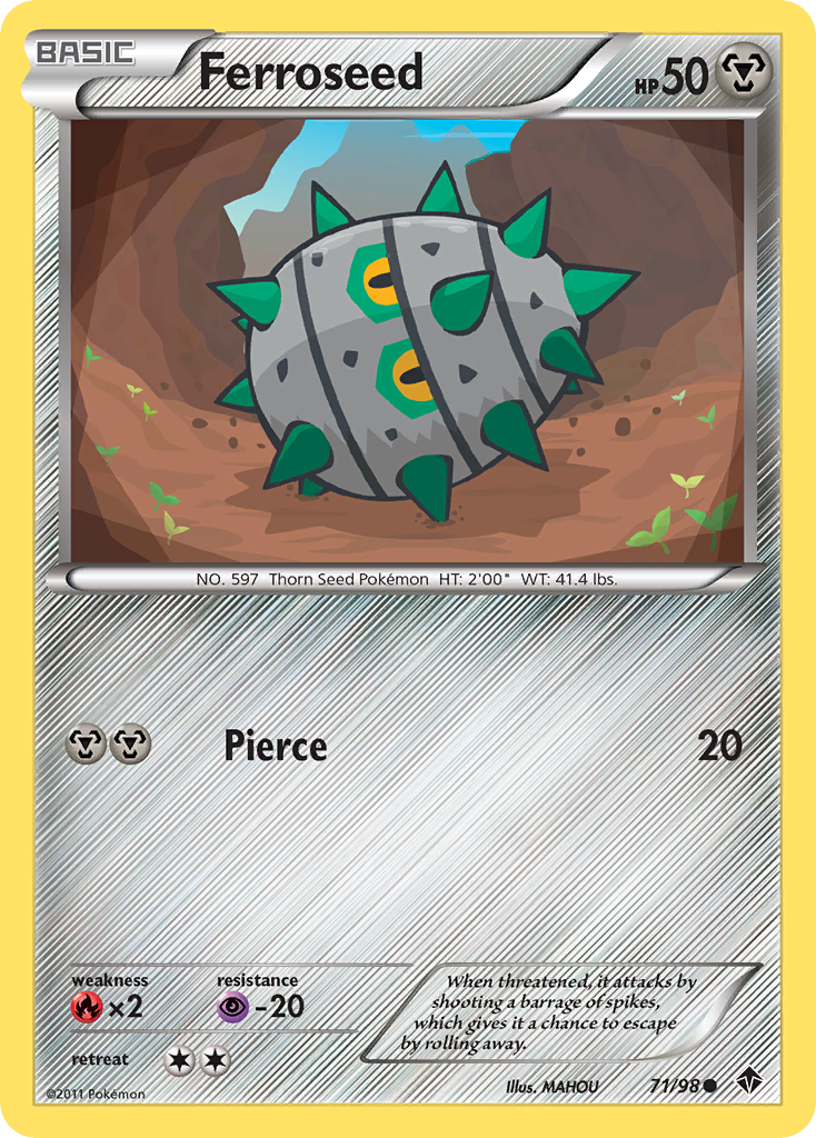 Ferroseed 71/98 Pokémon Emerging Powers (2011) English card — catalogue reference