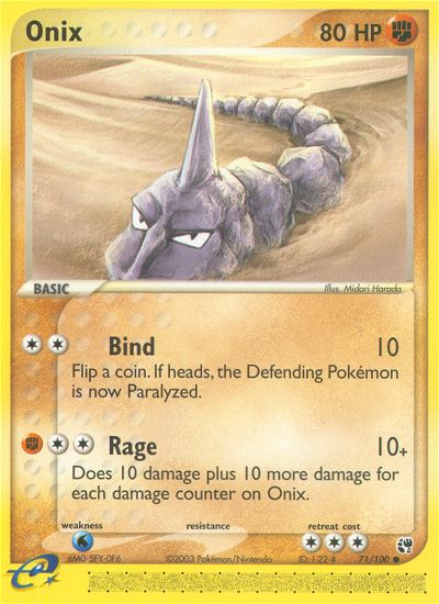 Onix 71/100 — Pokémon EX Sandstorm