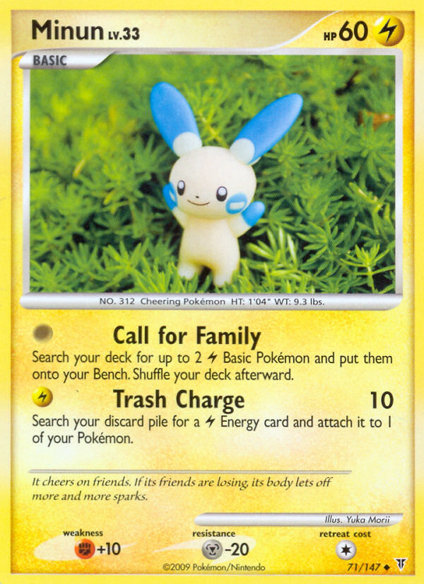 Minun 71/147 Pokémon Supreme Victors (2009) English card — catalogue reference