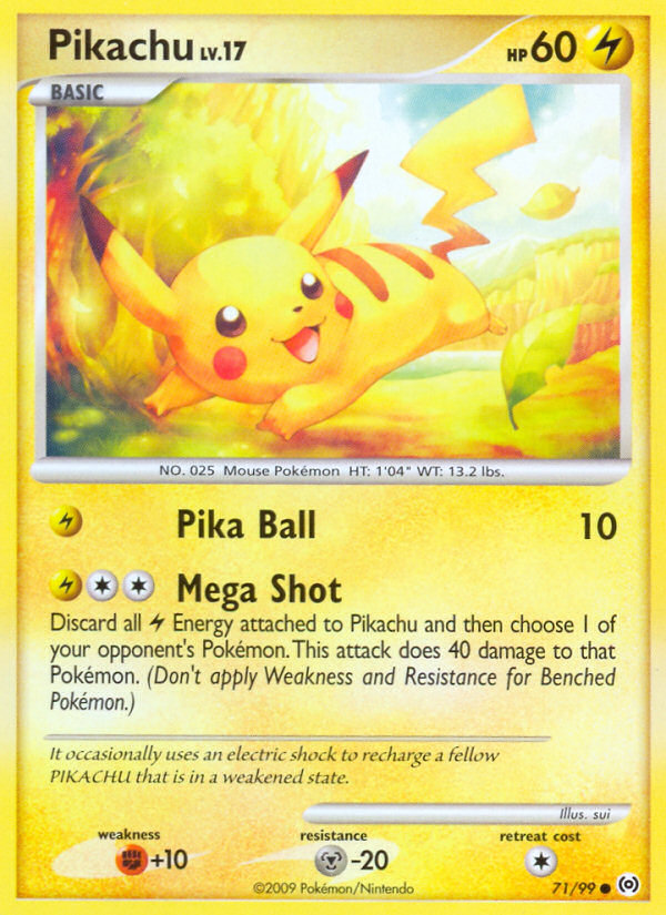 Pikachu 71/99 Pokémon Arceus (2009) English card — catalogue reference