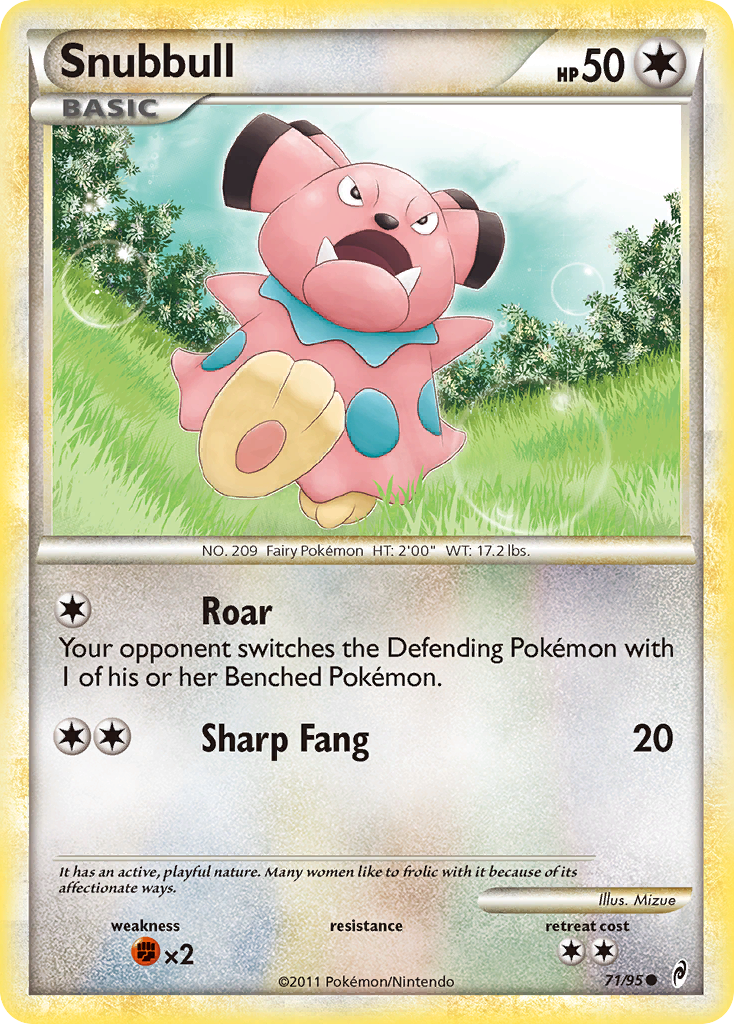 Snubbull 71/95 Pokémon Call of Legends (2011) English card — catalogue reference