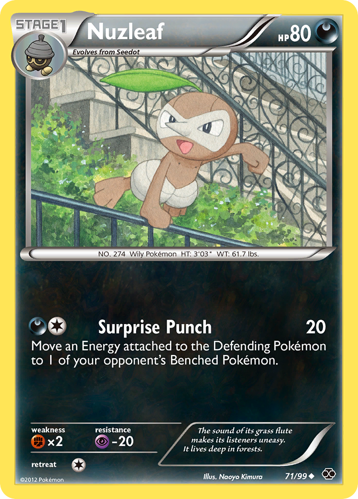 Nuzleaf 71/99 Pokémon Next Destinies (2012) English card — catalogue reference