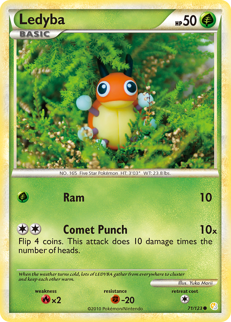 Ledyba 71/123 Pokémon HeartGold & SoulSilver (2010) English card — catalogue reference