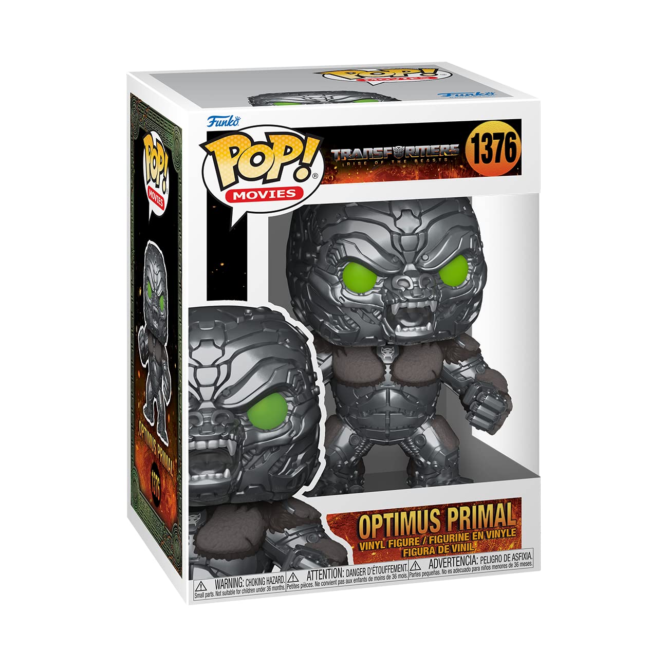 Funko Pop! Movies Optimus Primal figure packaging on a white background