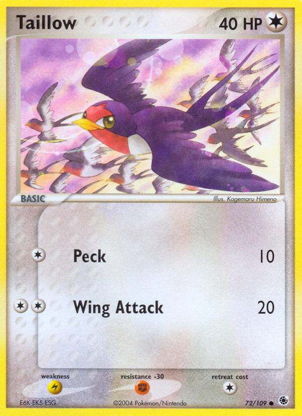 Taillow 72/109 — Pokémon EX Ruby & Sapphire
