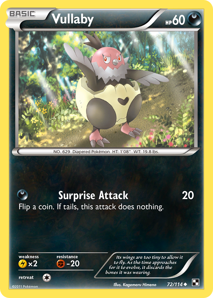 Vullaby 72/114 Pokémon Black & White (2011) English card — catalogue reference