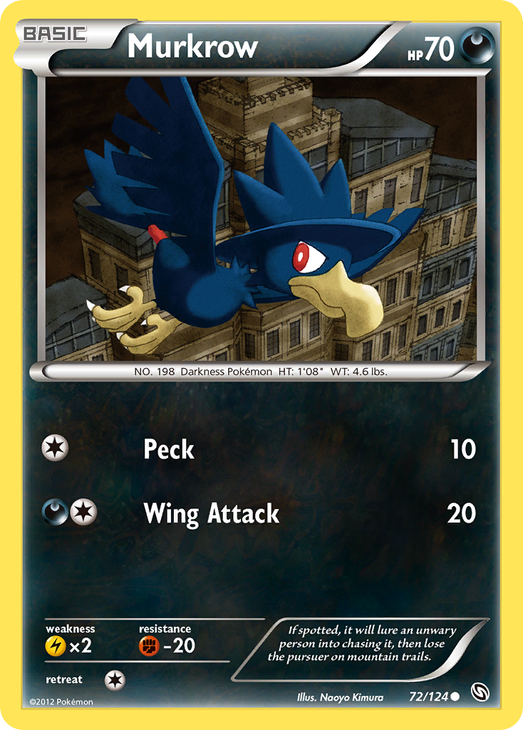 Murkrow 72/124 Pokémon Dragons Exalted (2012) English card — catalogue reference