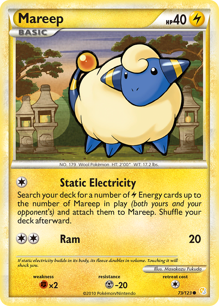 Mareep 73/123 Pokémon HeartGold & SoulSilver (2010) English card — catalogue reference