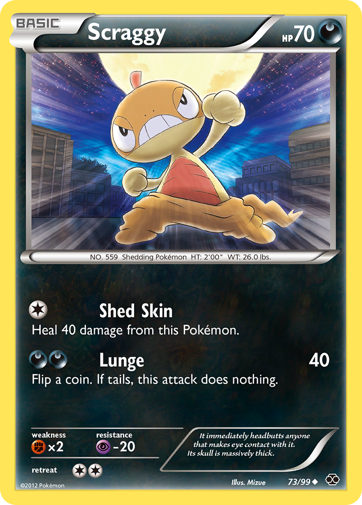 Scraggy 73/99 Pokémon Next Destinies (2012) English card — catalogue reference