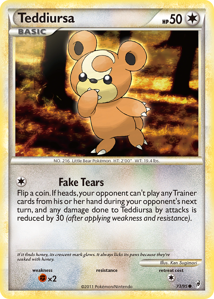 Teddiursa 73/95 Pokémon Call of Legends (2011) English card — catalogue reference