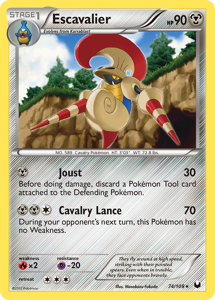 Escavalier 74/108 Pokémon Dark Explorers (2012) English card — catalogue reference