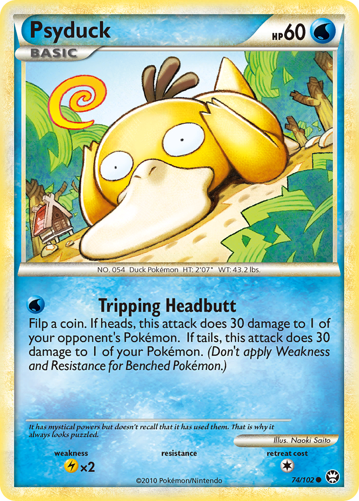 Psyduck 74/102 Pokémon Triumphant (2010) English card — catalogue reference