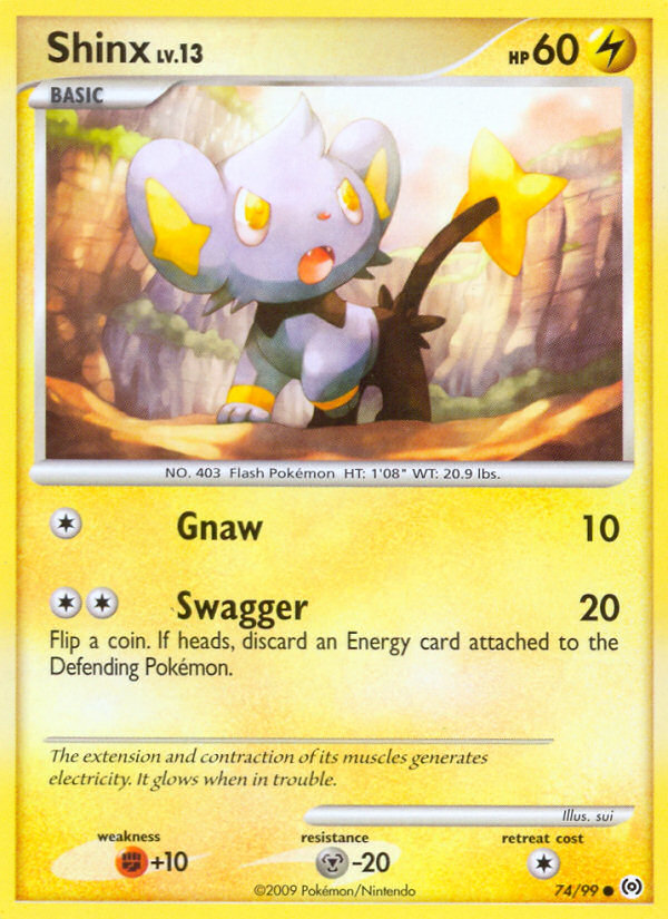 Shinx 74/99 Pokémon Arceus (2009) English card — catalogue reference