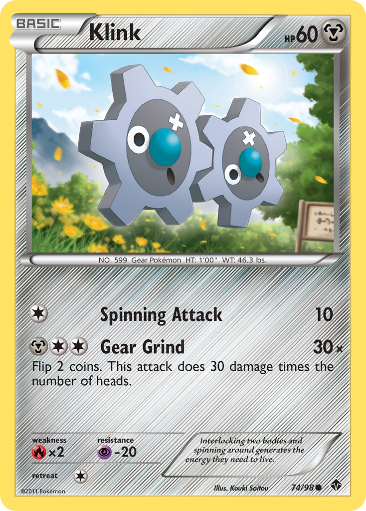 Klink 74/98 Pokémon Emerging Powers (2011) English card — catalogue reference