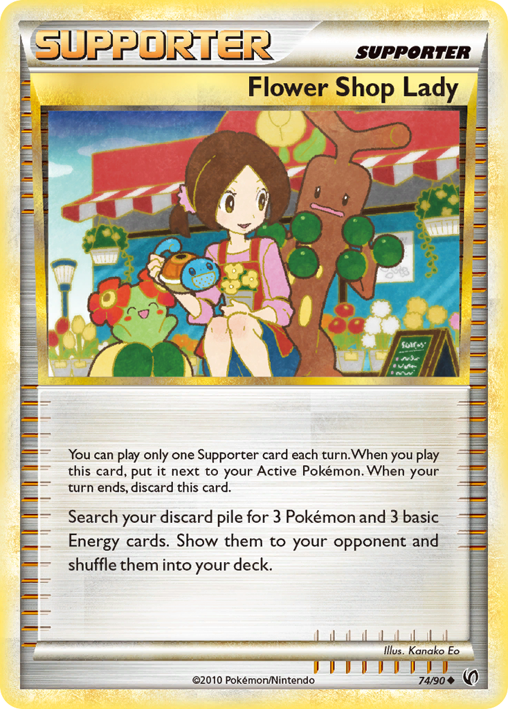 Flower Shop Lady 74/90 Pokémon Undaunted (2010) English card — catalogue reference