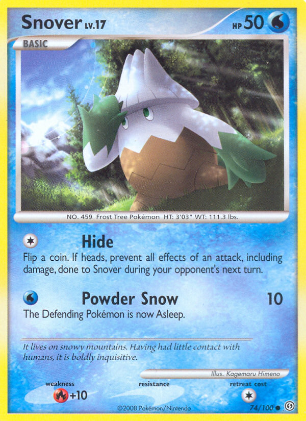 Snover 74/100 Pokémon Stormfront (2008) English card — catalogue reference