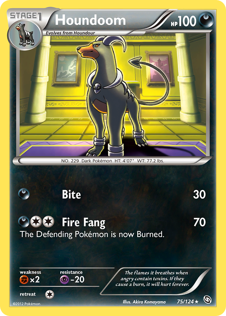 Houndoom 75/124 Pokémon Dragons Exalted (2012) English card — catalogue reference