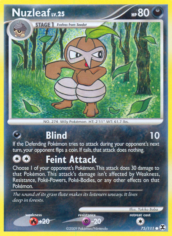 Nuzleaf 75/111 Pokémon Rising Rivals (2009) English card — catalogue reference