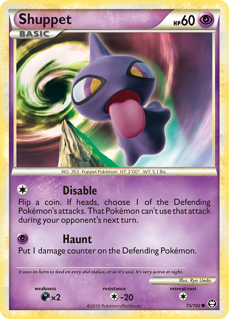 Shuppet 75/102 Pokémon Triumphant (2010) English card — catalogue reference