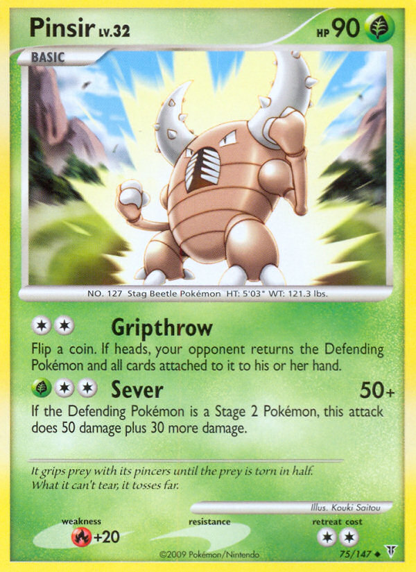 Pinsir 75/147 Pokémon Supreme Victors (2009) English card — catalogue reference