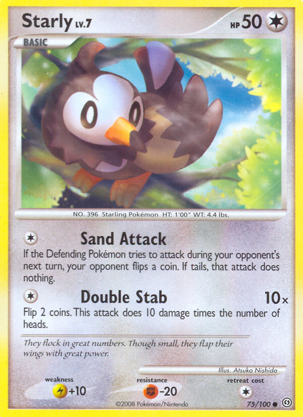 Starly 75/100 Pokémon Stormfront (2008) English card — catalogue reference