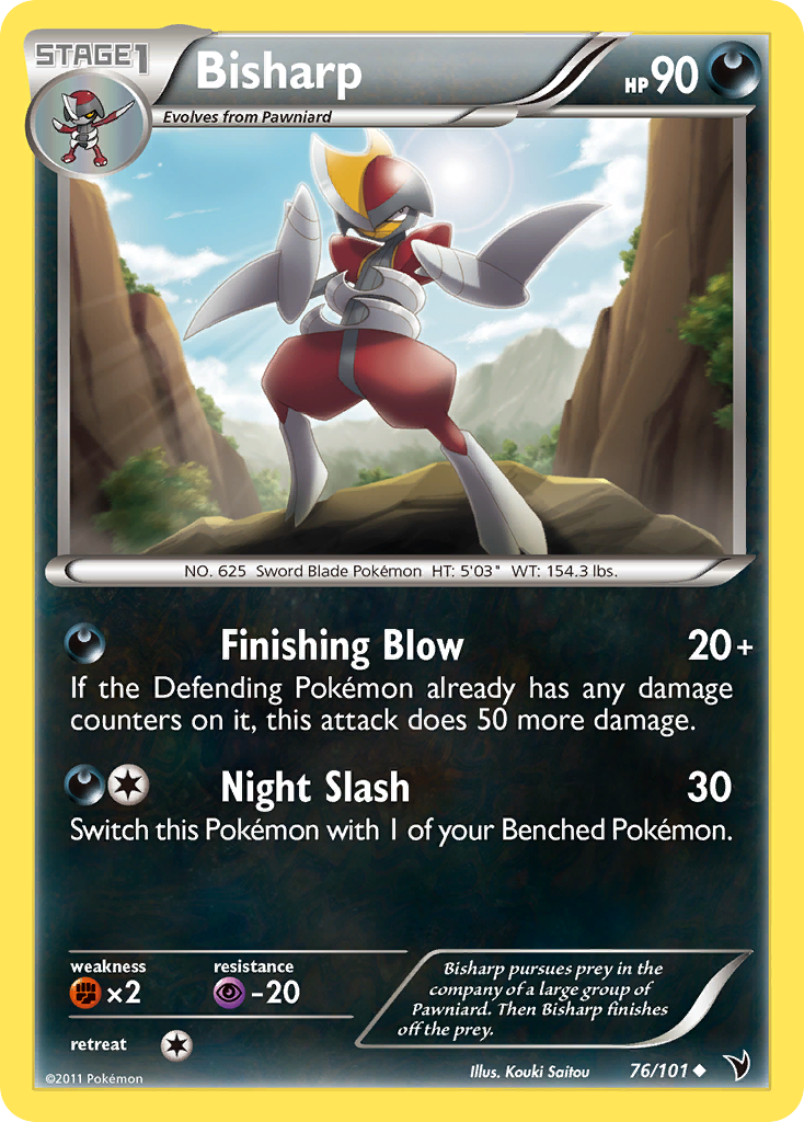 Bisharp 76/101 Pokémon Noble Victories (2011) English card — catalogue reference