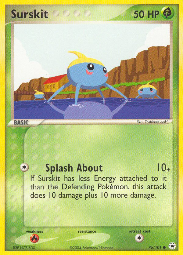Surskit 76/101 Pokémon EX Hidden Legends 2004