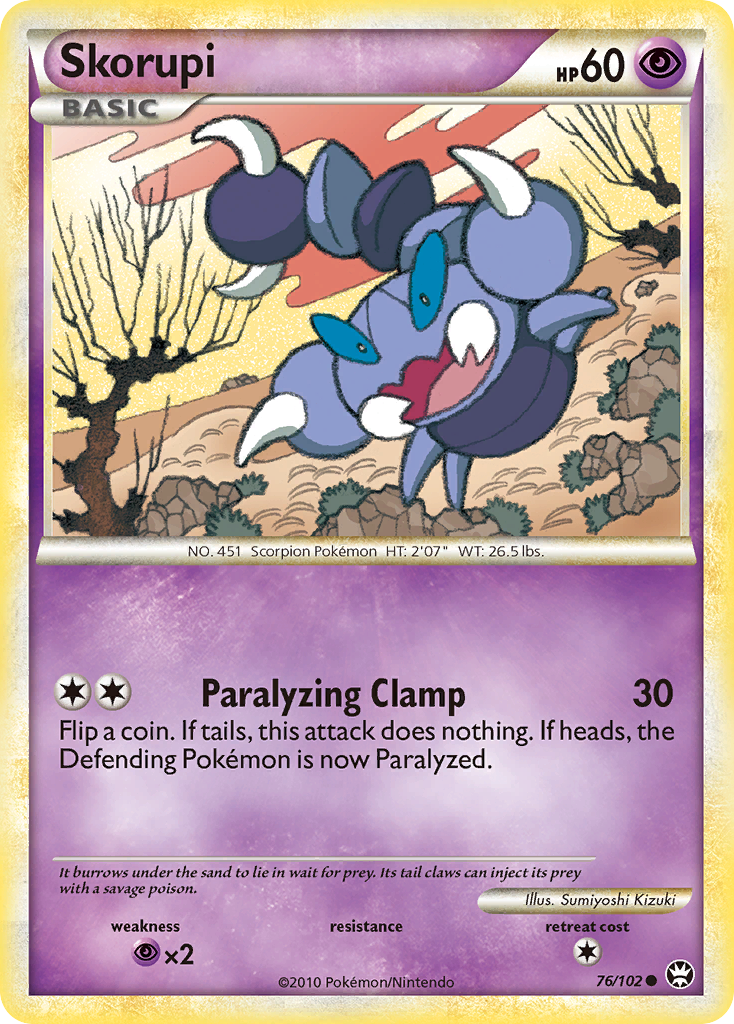 Skorupi 76/102 Pokémon Triumphant (2010) English card — catalogue reference