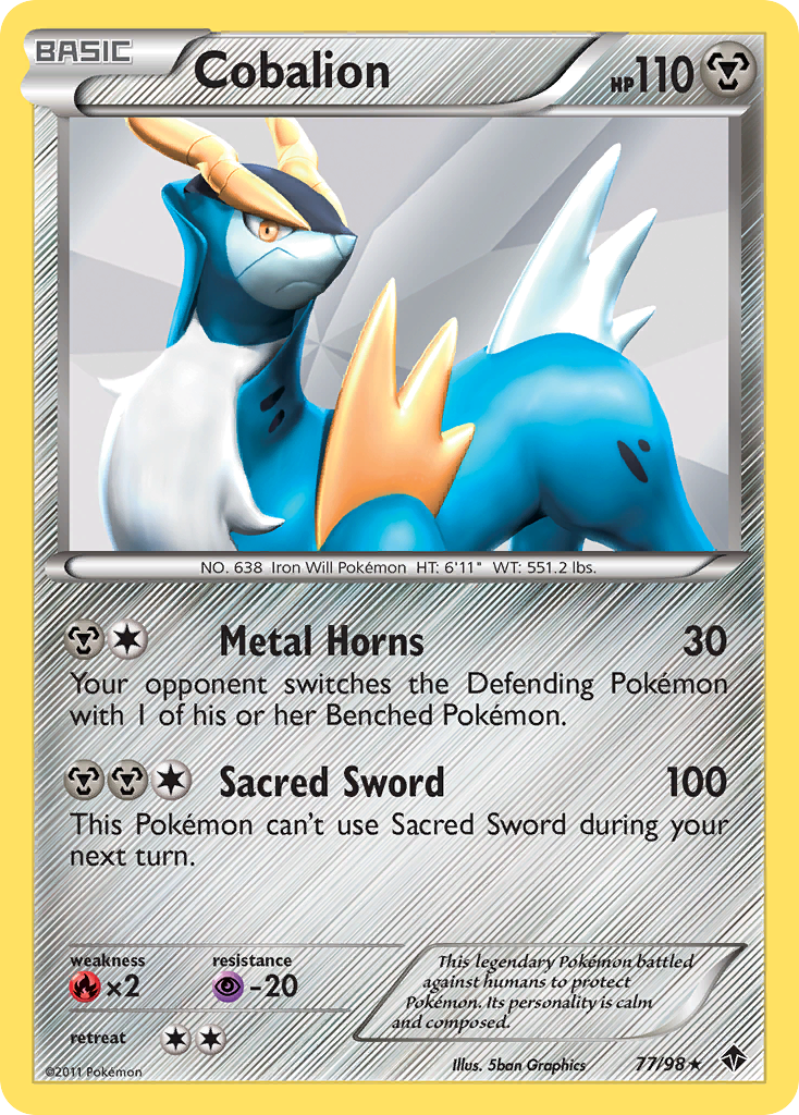 Cobalion 77/98 Pokémon Emerging Powers (2011) English card — catalogue reference