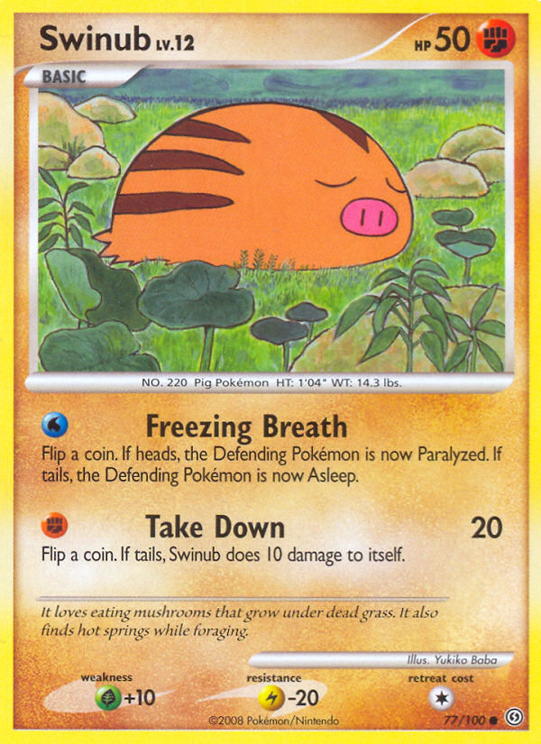 Swinub 77/100 Pokémon Stormfront (2008) English card — catalogue reference
