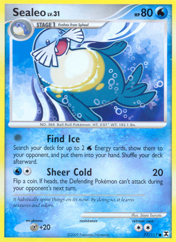Sealeo 77/111 Pokémon Rising Rivals (2009) English card — catalogue reference