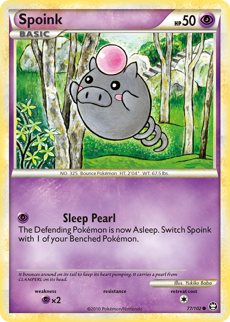 Spoink 77/102 Pokémon Triumphant (2010) English card — catalogue reference